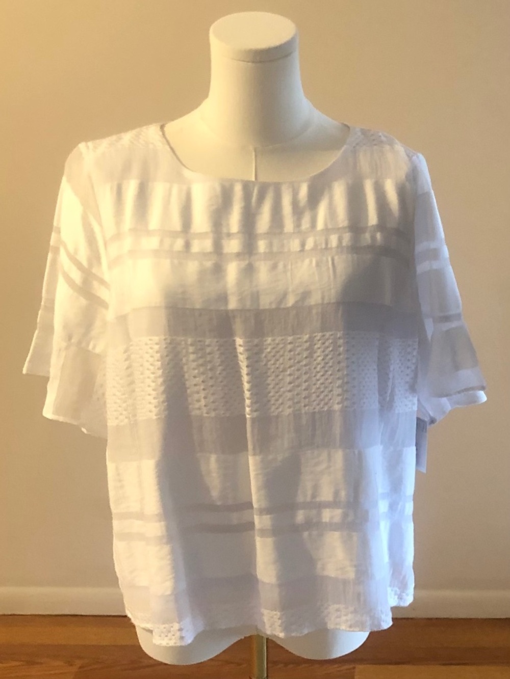 White Cotton Blend Top